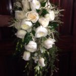 white roses bridal bouquet